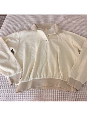 Donni Button Collared Pullover Sweatshirt